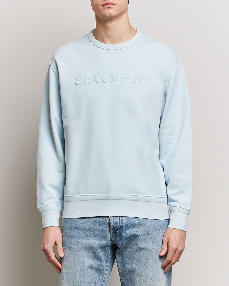 Hombres | Jerséis y prendas de punto | C.P. Company | Resist Dyed Cotton Logo Sweatshirt Mint