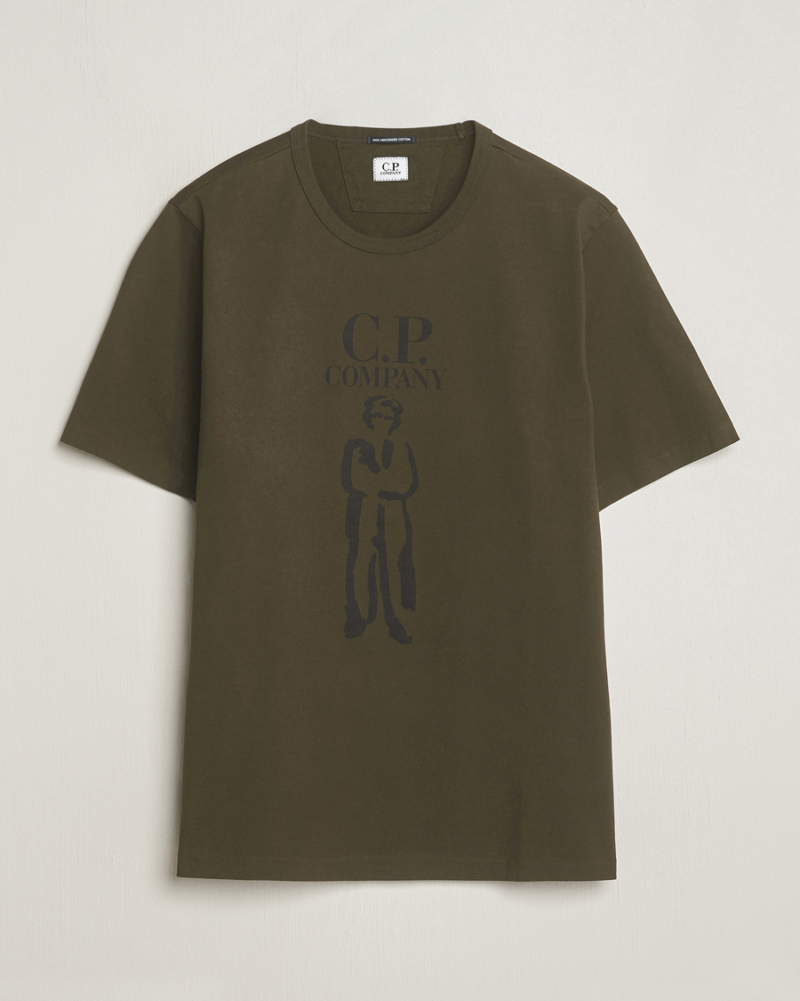 Hombres | Camisetas | C.P. Company | Mercerized Heavy Cotton Logo T-Shirt Army
