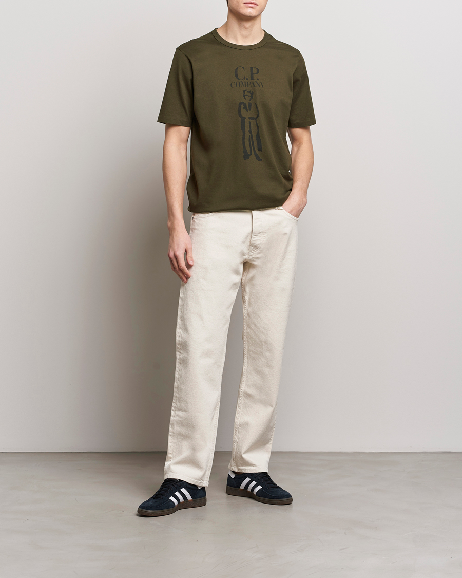 Hombres | Camisetas | C.P. Company | Mercerized Heavy Cotton Logo T-Shirt Army
