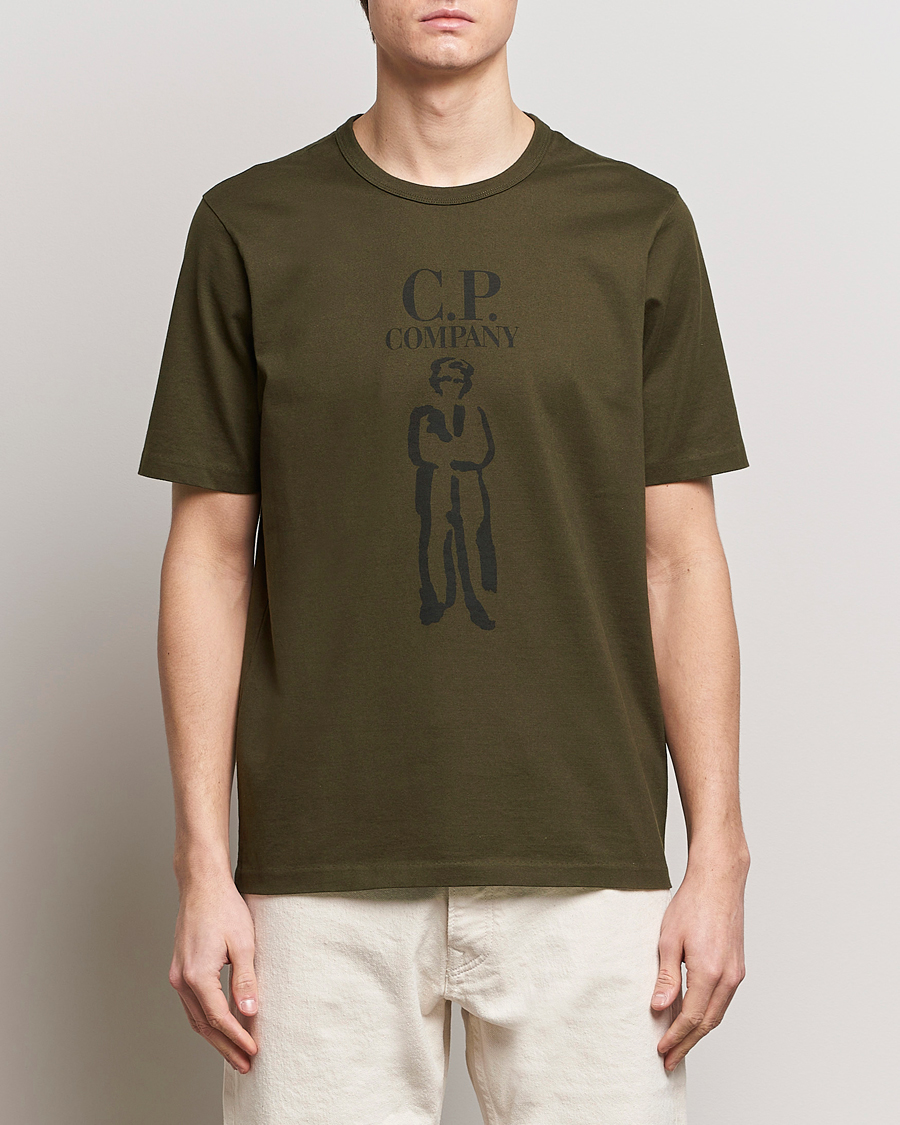 Hombres | Departamentos | C.P. Company | Mercerized Heavy Cotton Logo T-Shirt Army