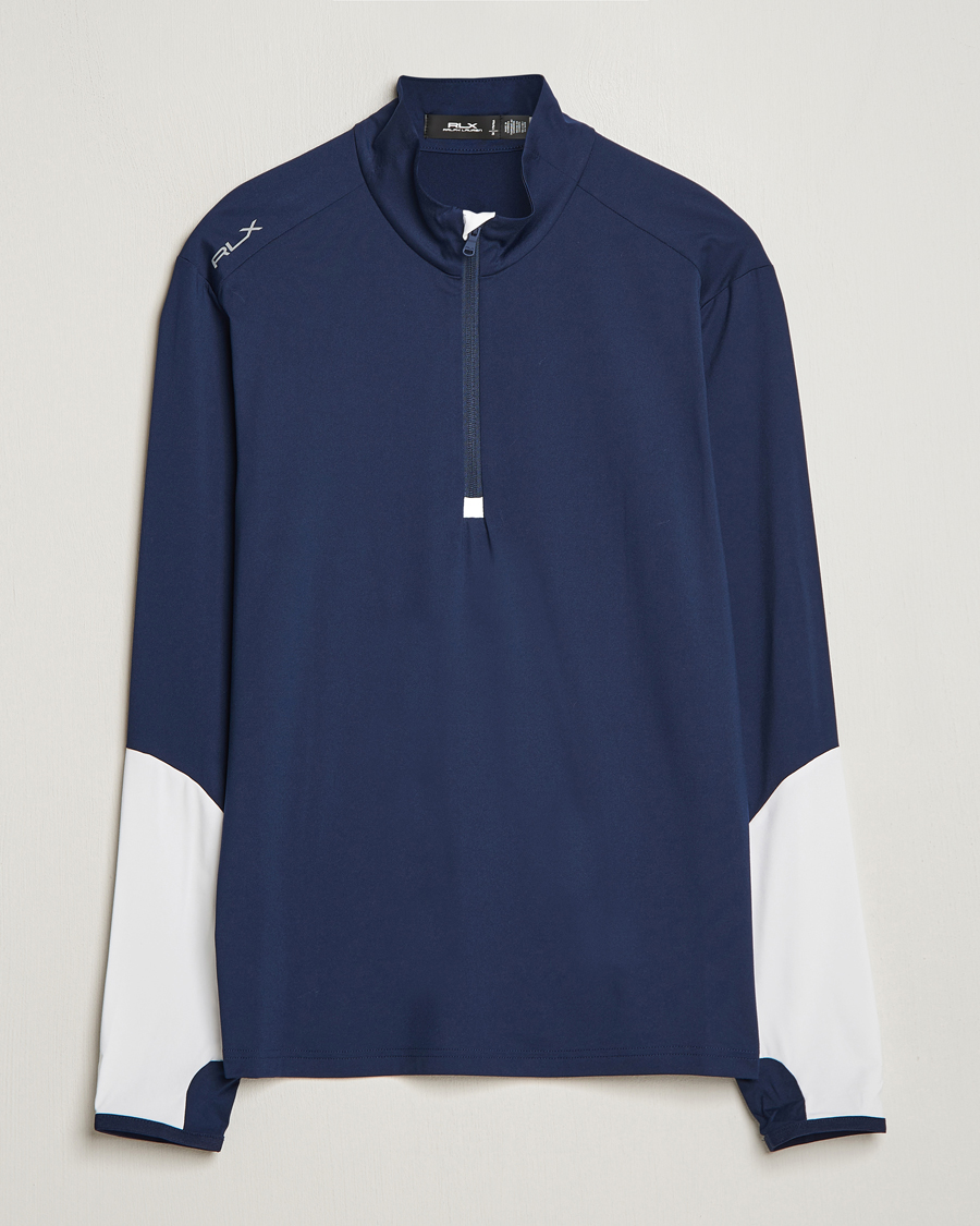 Hombres | Jerséis y prendas de punto | RLX Ralph Lauren | Long Sleeve Airflow Half Zip Navy/White