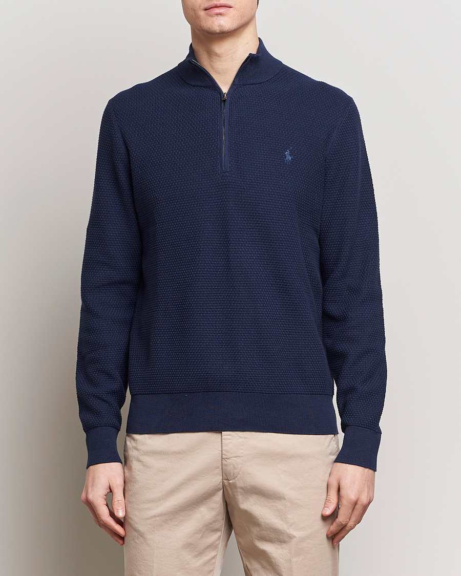 Hombres | Jerséis y prendas de punto | Polo Ralph Lauren Golf | Cotton Jersey Half Zip Refined Navy