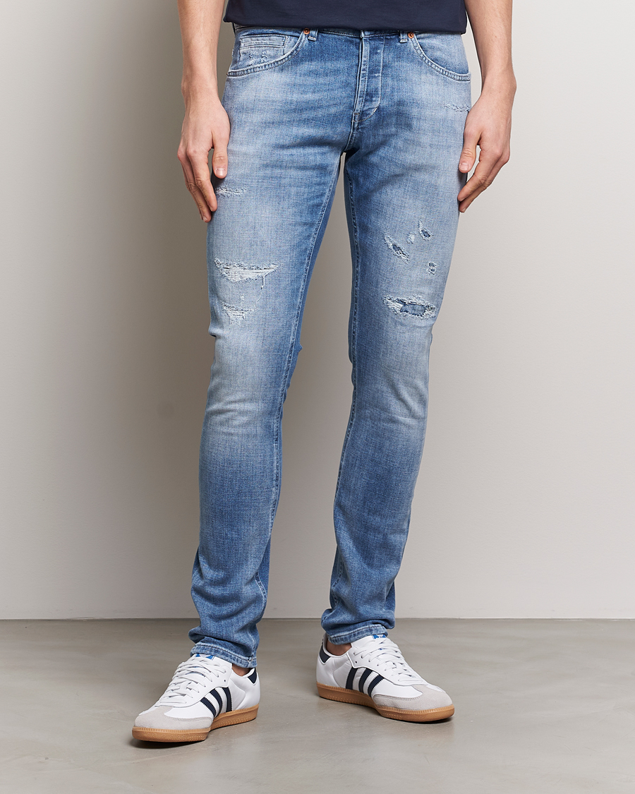 Hombres | Slim fit | Dondup | George Distressed Jeans Light Blue