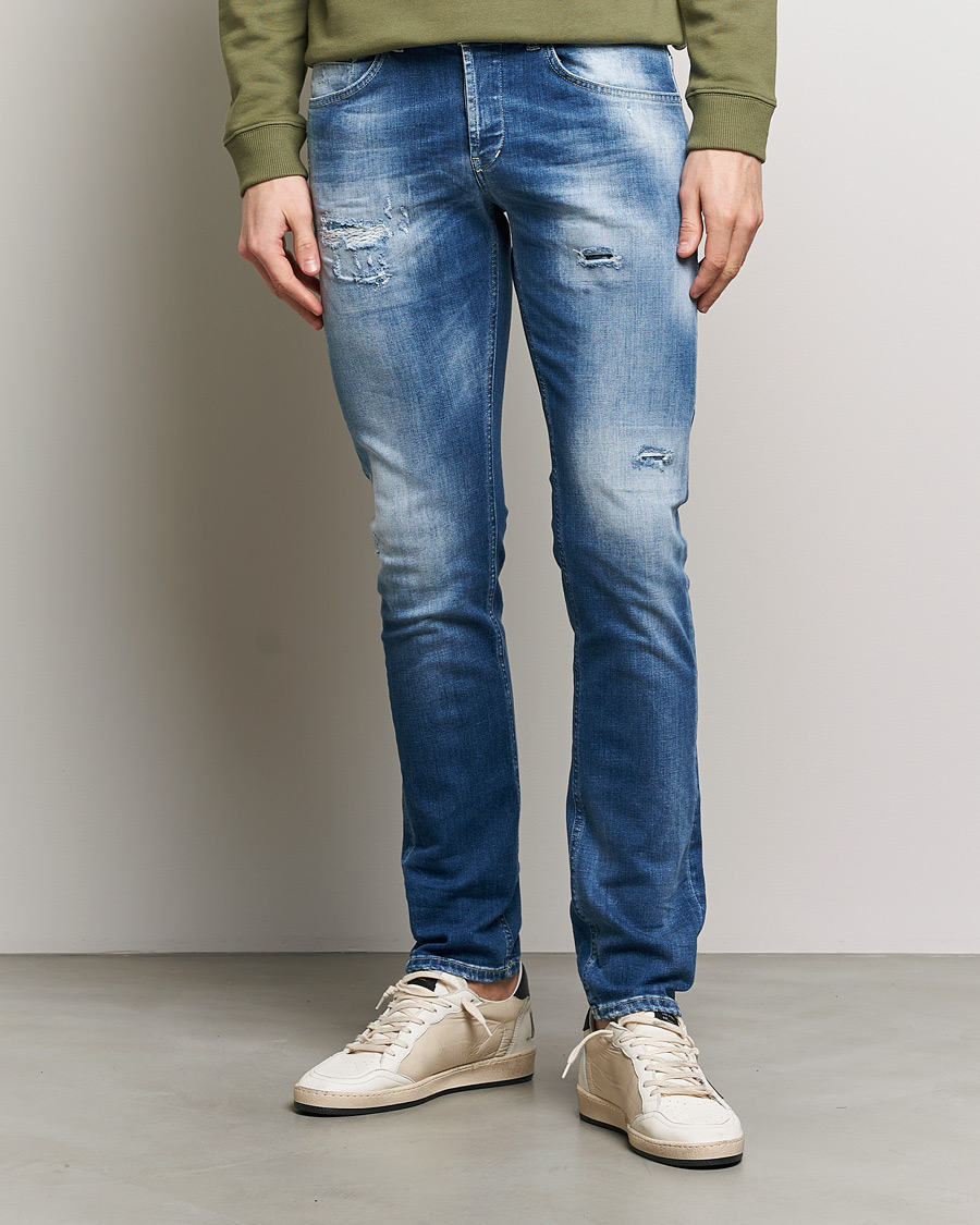 Hombres | Dondup | Dondup | George Distressed Jeans Medium Blue