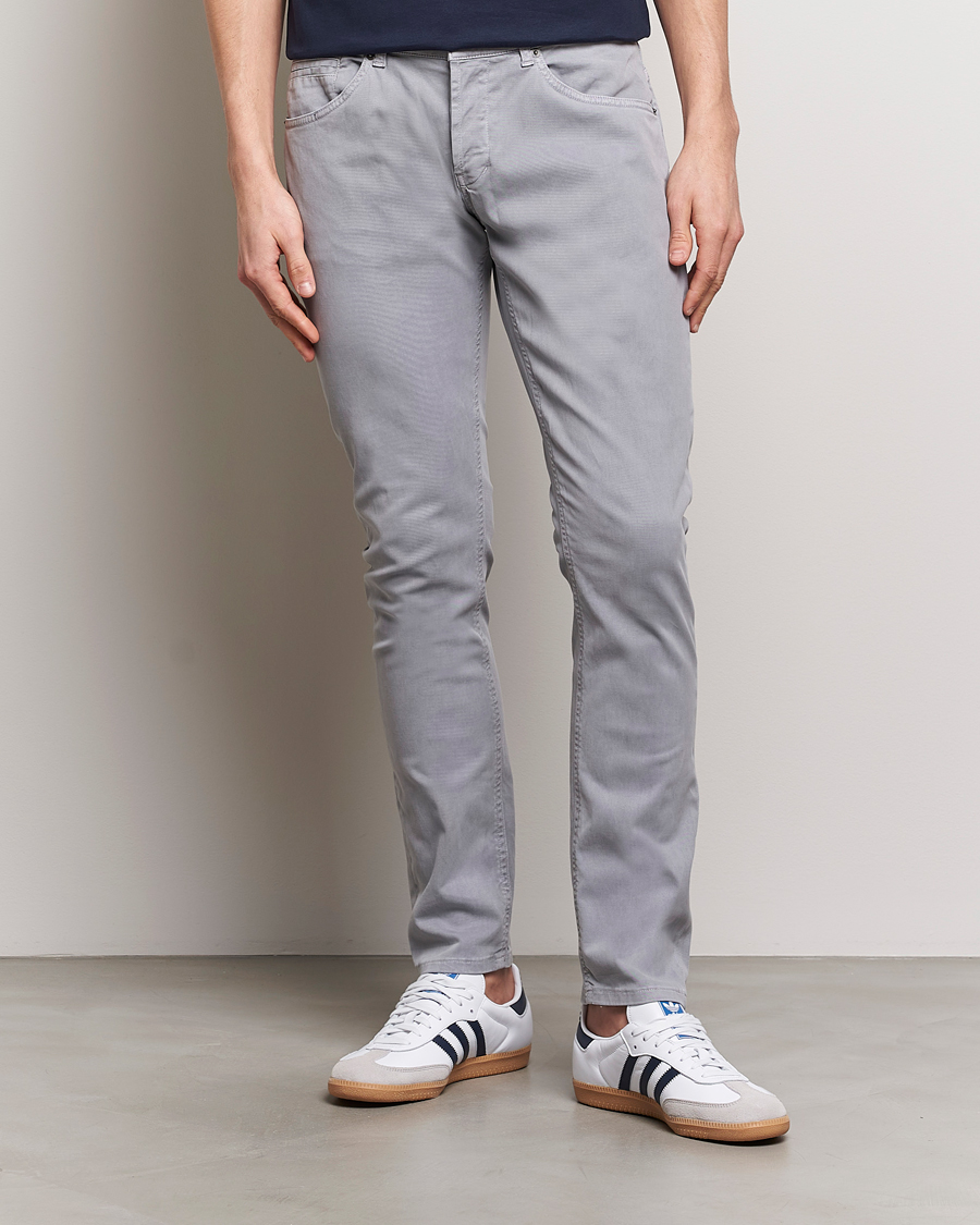 Hombres | Pantalones | Dondup | George Gabardine 5-Pocket Light Grey
