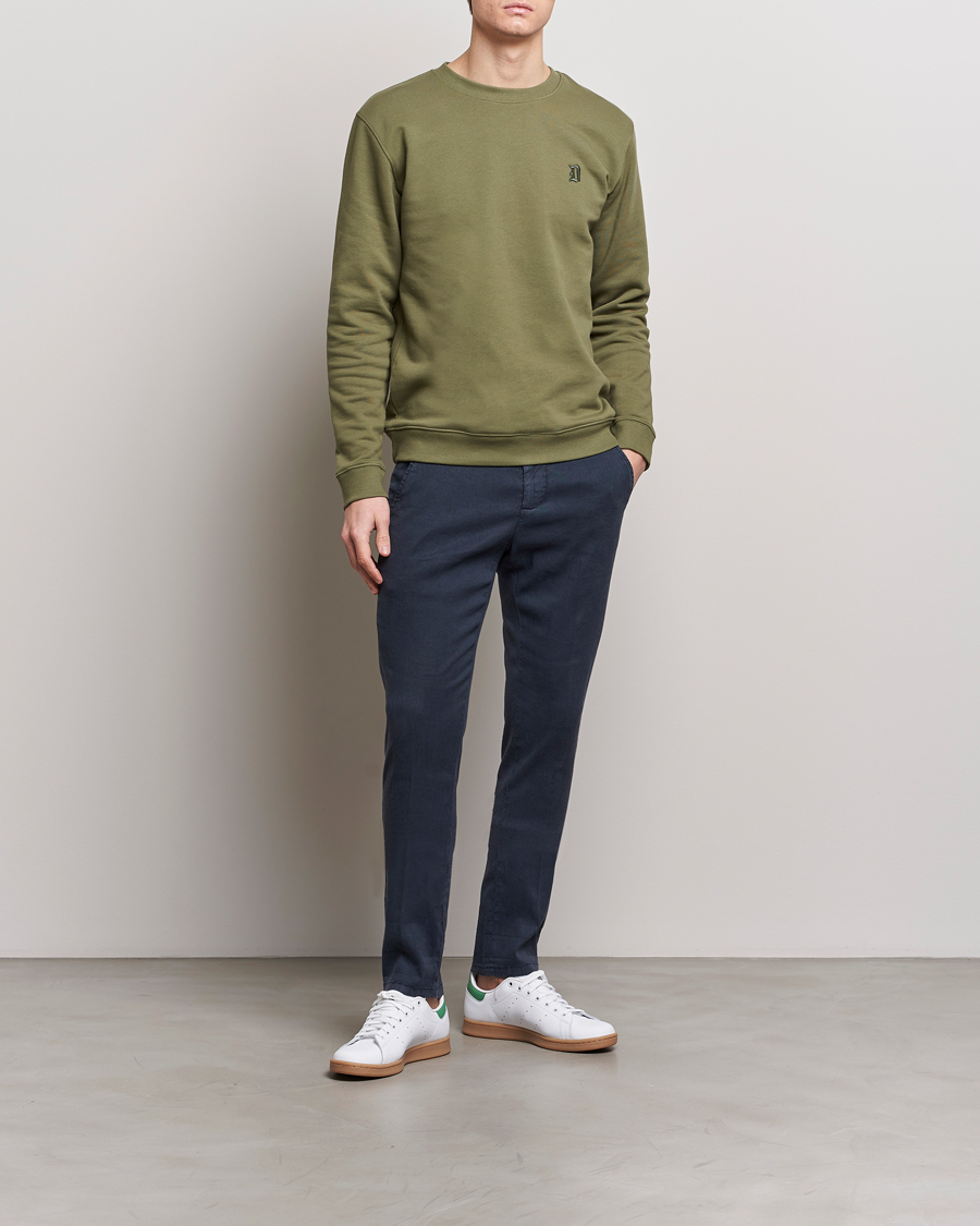Hombres | Pantalones | Dondup | Gaubert Linen Stretch Chinos Navy