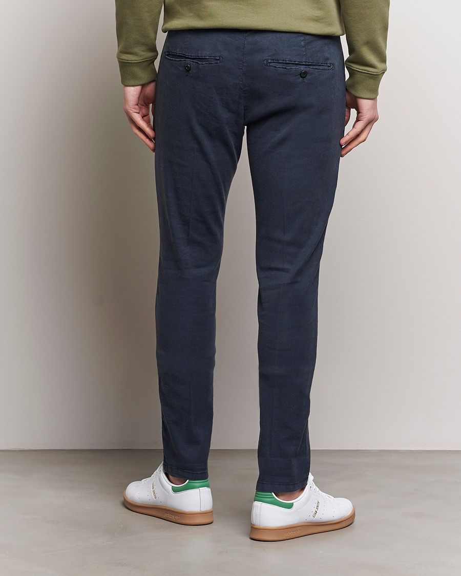 Hombres | Pantalones | Dondup | Gaubert Linen Stretch Chinos Navy