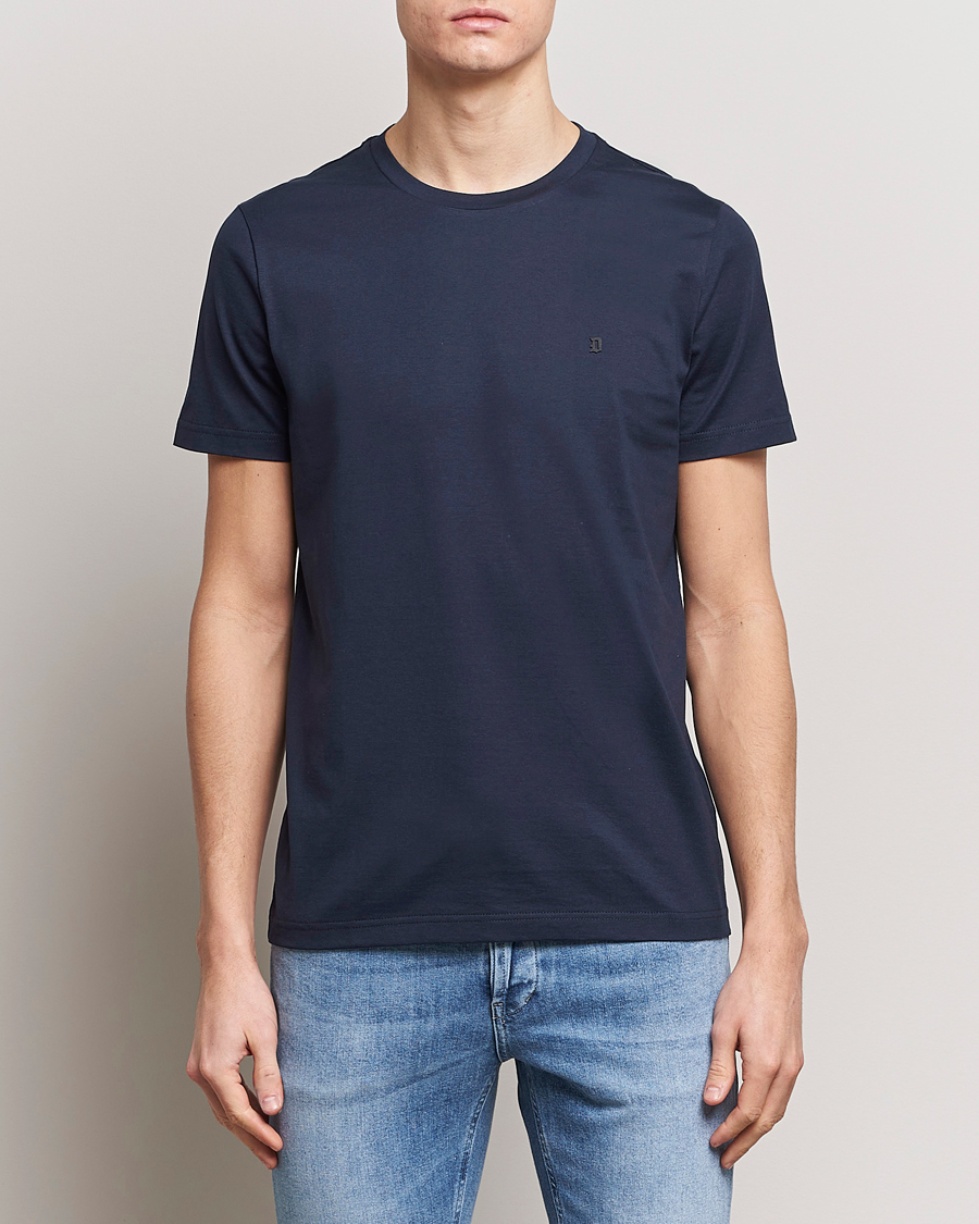 Hombres | Camisetas | Dondup | Logo Crew Neck T-Shirt Navy