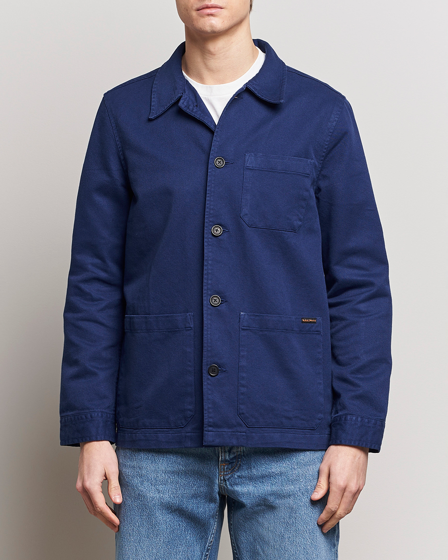 Hombres | Chaquetas tipo camisa | Nudie Jeans | Barney Worker Overshirt Mid Blue