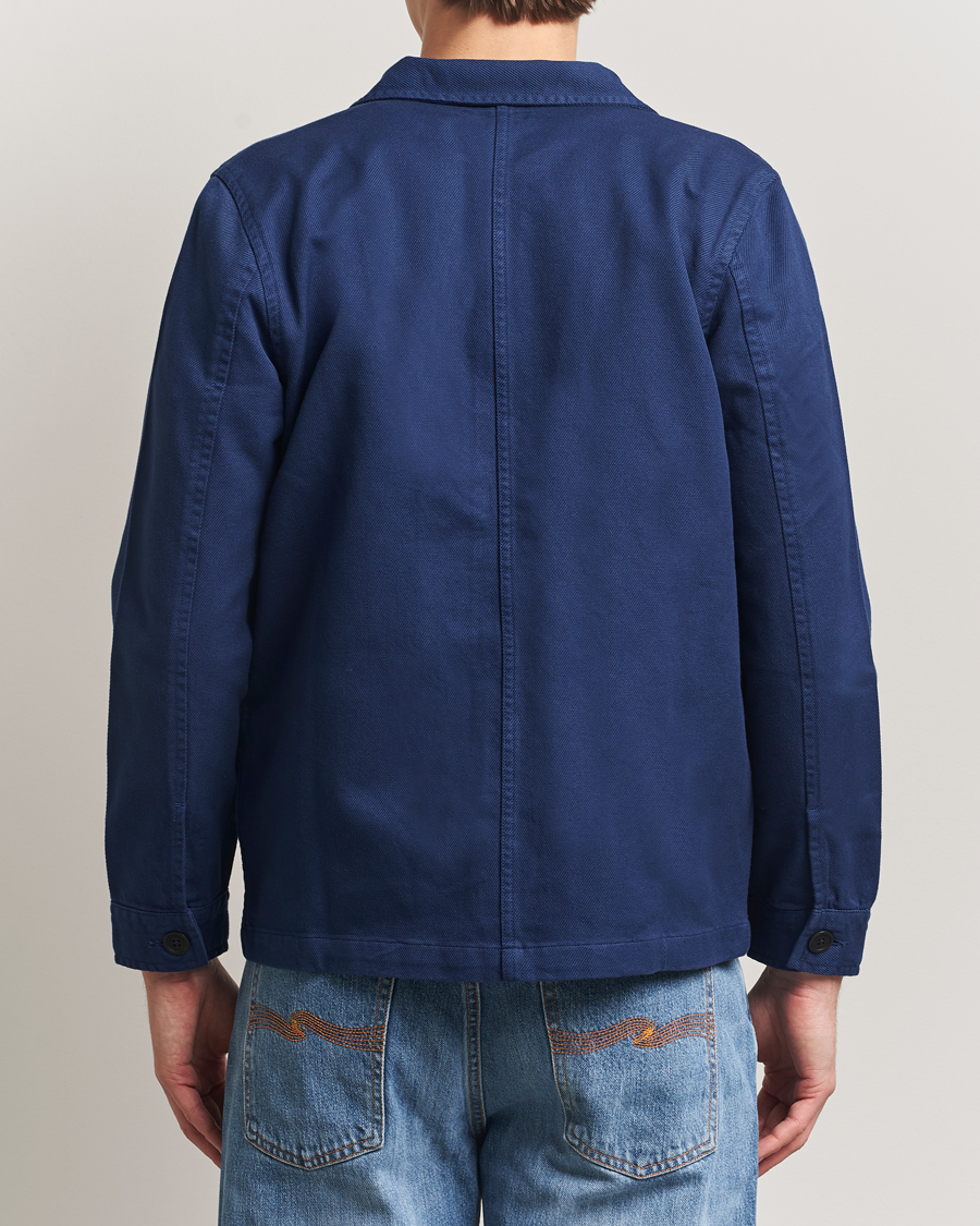 Hombres | Camisas | Nudie Jeans | Barney Worker Overshirt Mid Blue
