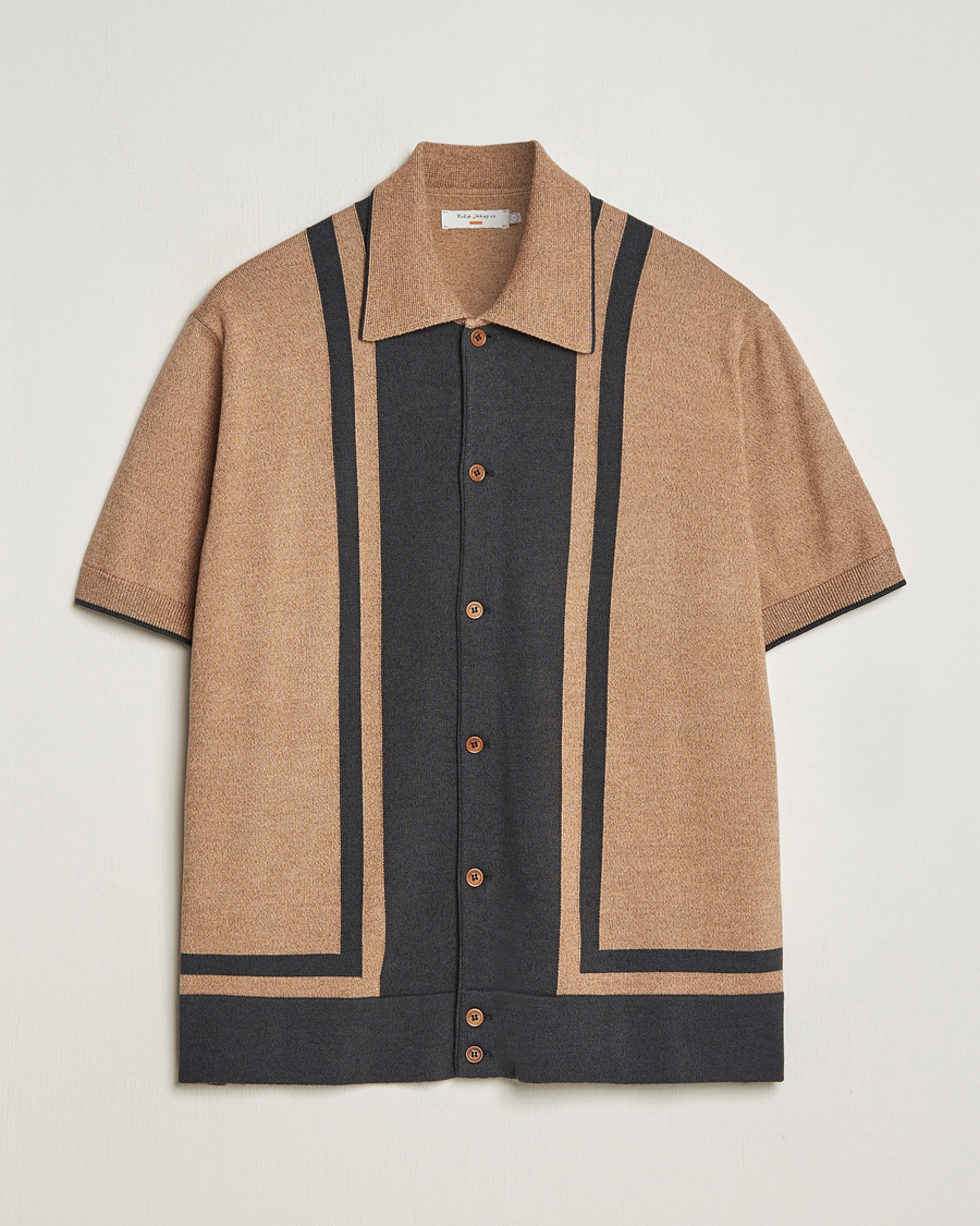 Hombres | Camisas | Nudie Jeans | Fabbe Knitted Polo Shirt Beige