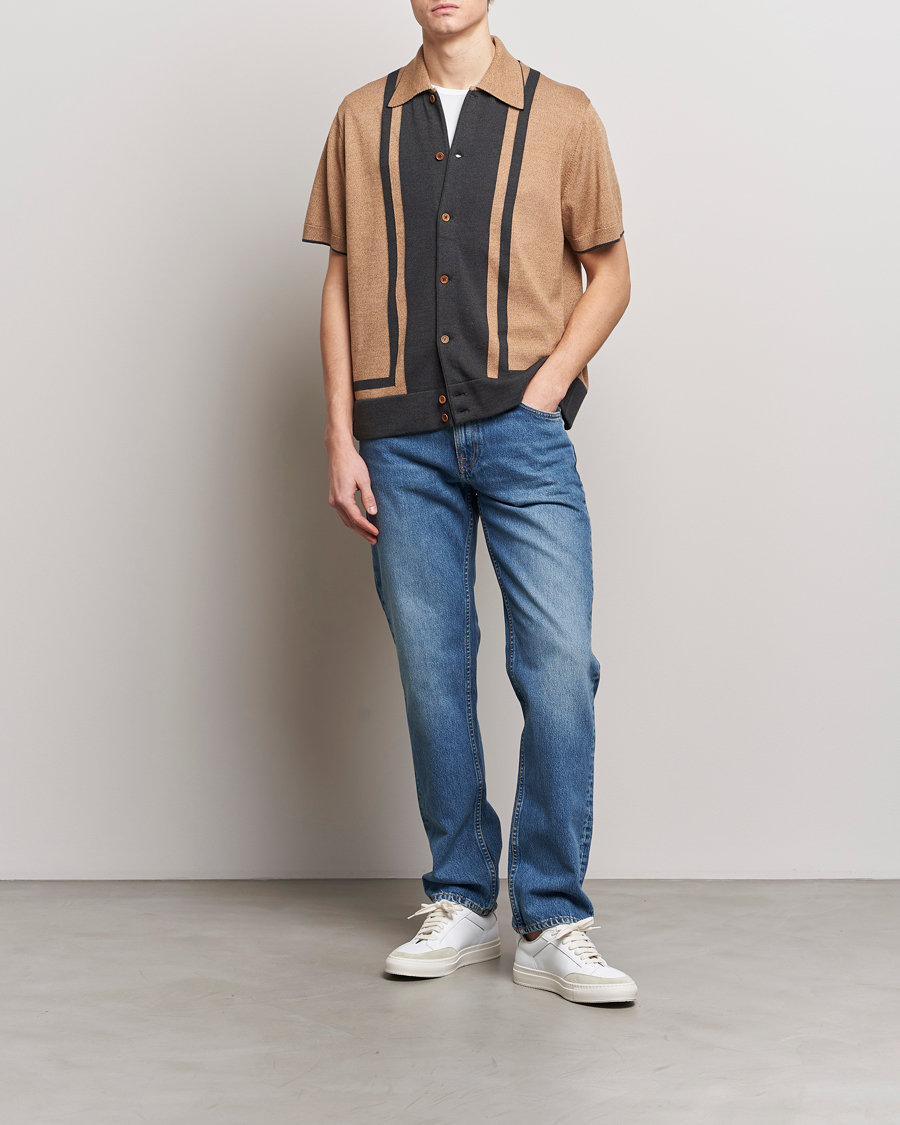 Hombres | Camisas | Nudie Jeans | Fabbe Knitted Polo Shirt Beige