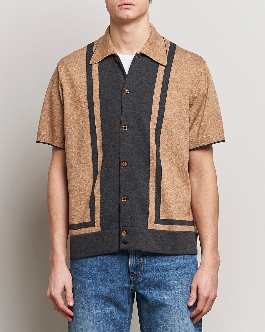 Hombres | Camisas | Nudie Jeans | Fabbe Knitted Polo Shirt Beige