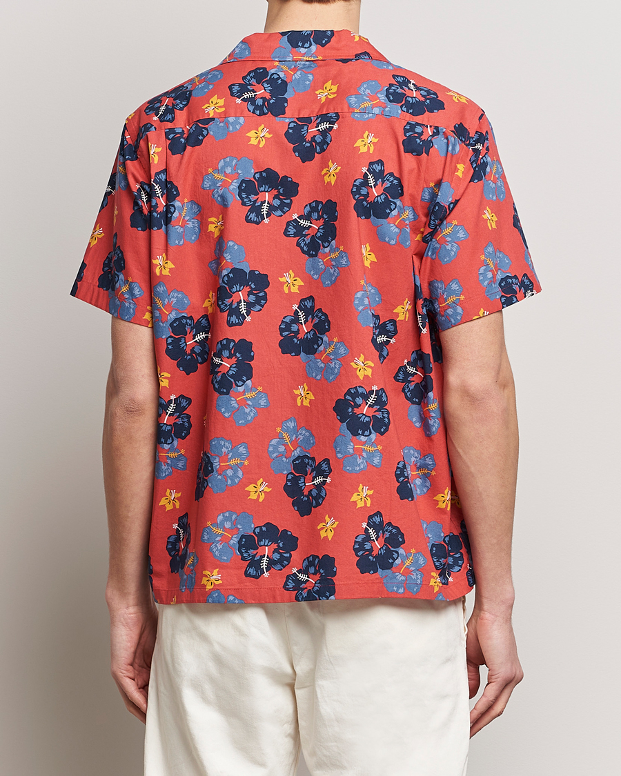 Hombres | Camisas | Nudie Jeans | Arthur Printed Flower Short Sleeve Shirt Red