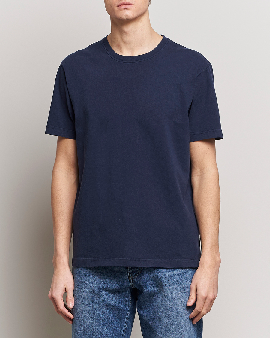 Hombres | Ropa | Nudie Jeans | Uno Everyday Crew Neck T-Shirt Blue