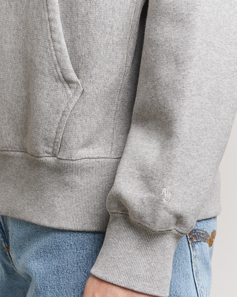 Hombres | Jerséis y prendas de punto | Nudie Jeans | Fredrik Hoodie Grey Melange
