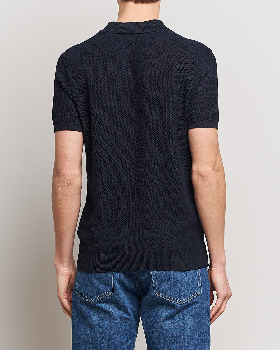 Hombres | Polos | A.P.C. | Jay Viscose/Linen Polo Dark Navy