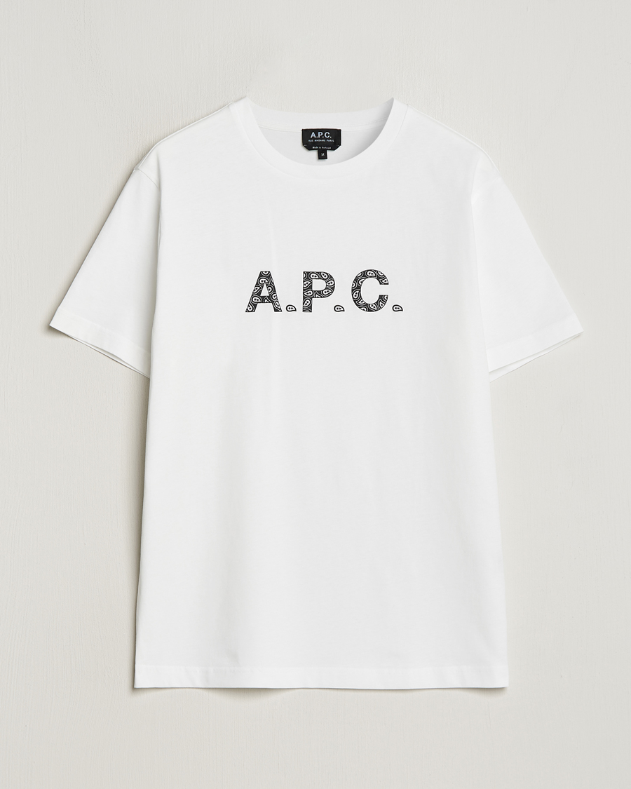 Hombres | Camisetas | A.P.C. | Paisley Logo Crew Neck T-Shirt White