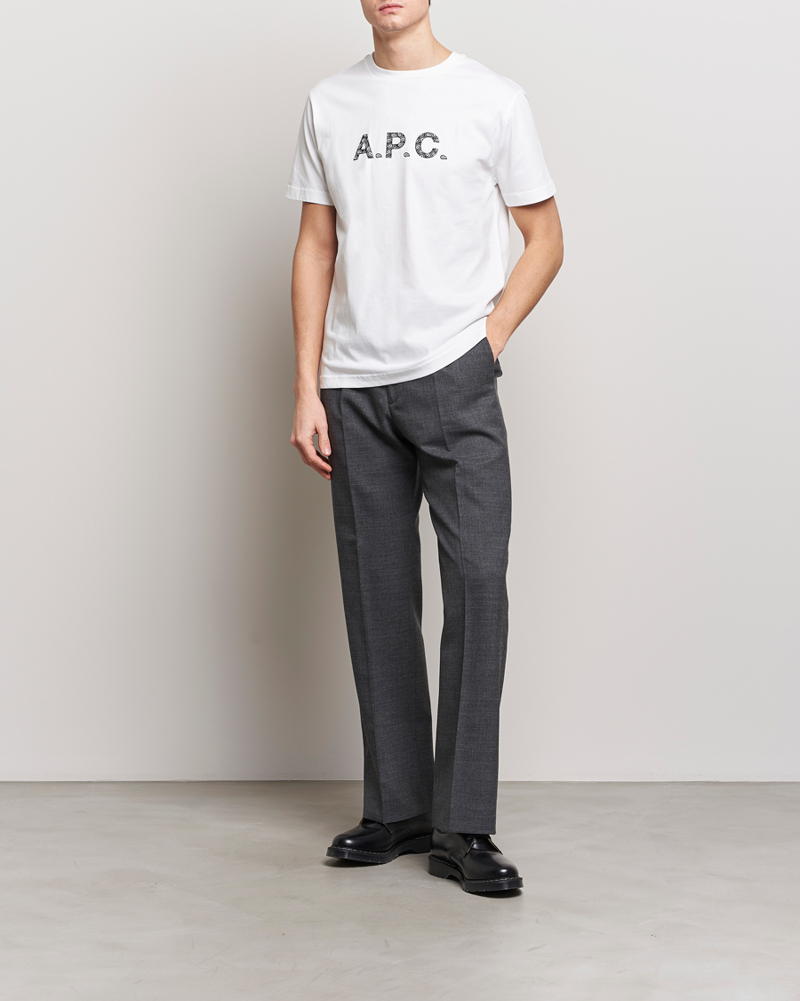 Hombres | Camisetas | A.P.C. | Paisley Logo Crew Neck T-Shirt White