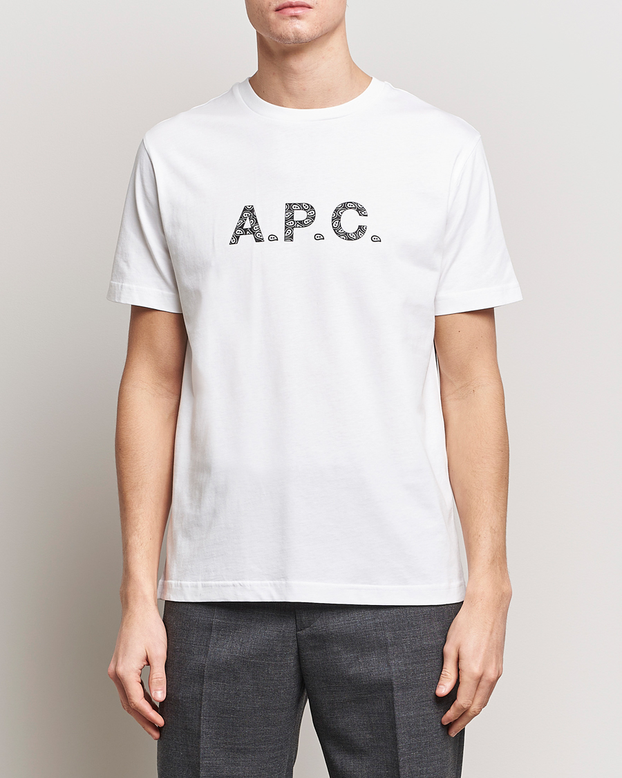 Hombres | Camisetas de manga corta | A.P.C. | Paisley Logo Crew Neck T-Shirt White