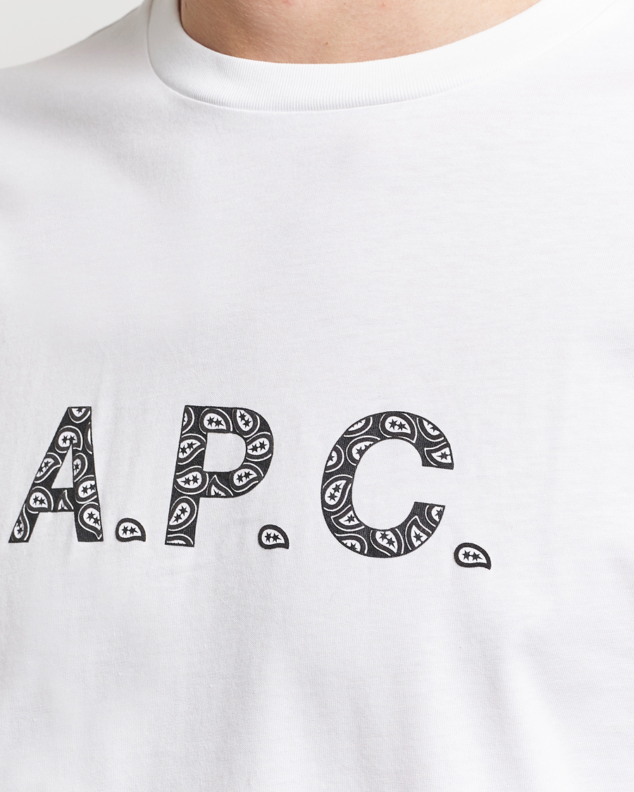 Hombres | Camisetas | A.P.C. | Paisley Logo Crew Neck T-Shirt White