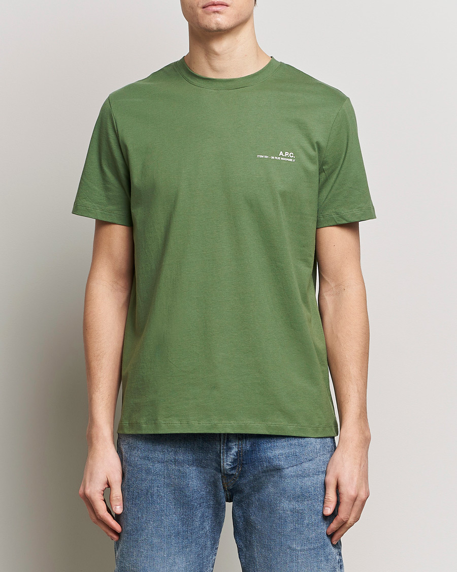 Hombres | Camisetas de manga corta | A.P.C. | Item T-shirt Gray Green