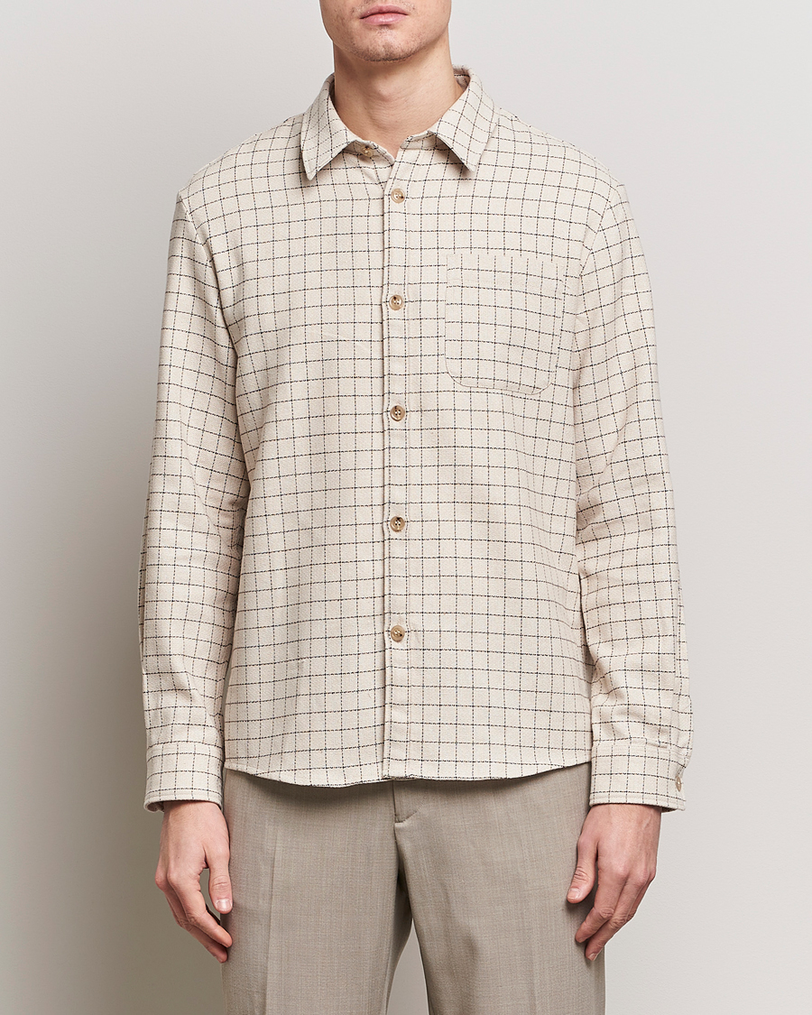 Hombres | Camisas | A.P.C. | Trek Checked Overshirt Ecru