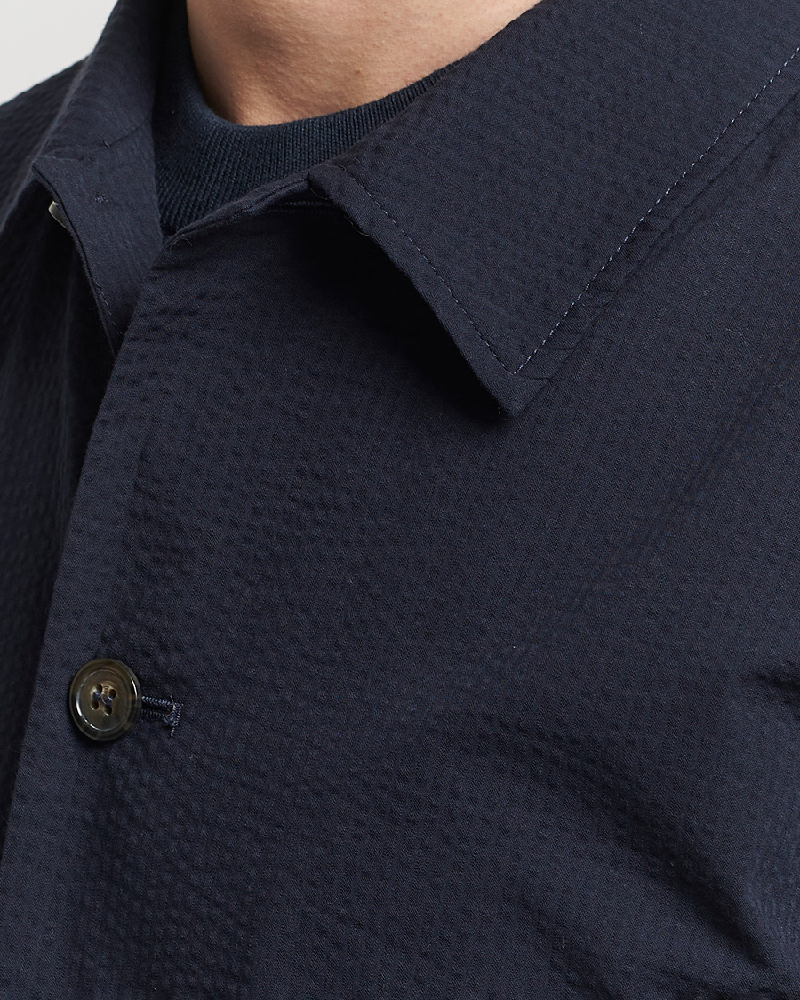 Hombres | Camisas | A.P.C. | Brest Seersucker Overshirt Dark Navy