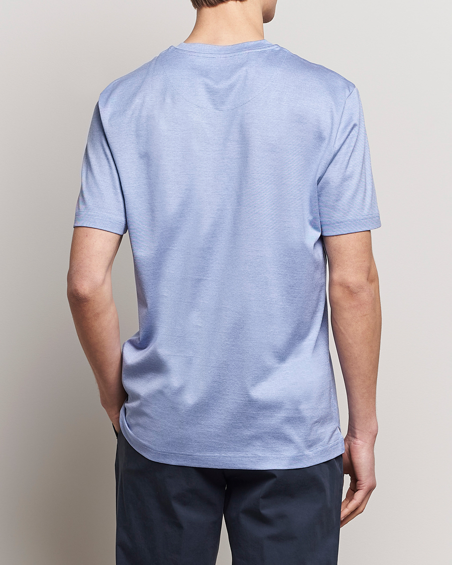 Hombres | Camisetas | Eton | Mercerized Jersey Crew Neck T-Shirt Mid Blue