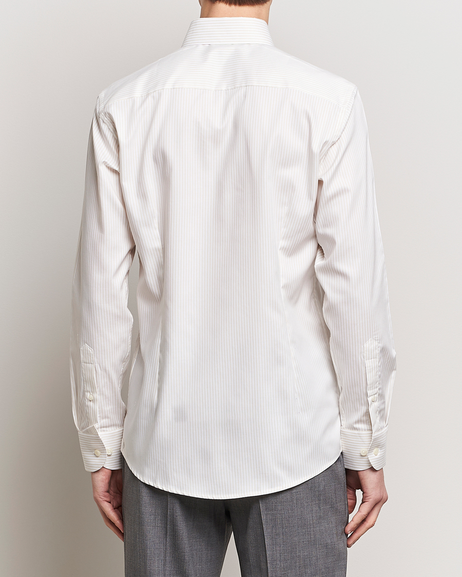 Hombres | Camisas | Eton | Slim Fit Bengal Striped Oxford Shirt Beige/White