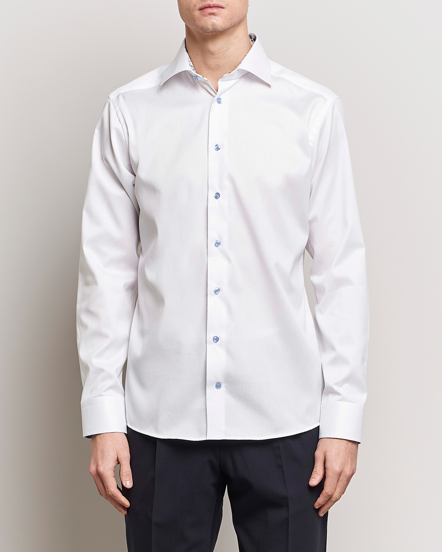 Hombres | Camisas | Eton | Slim Fit Signature Twill Contrast Shirt White