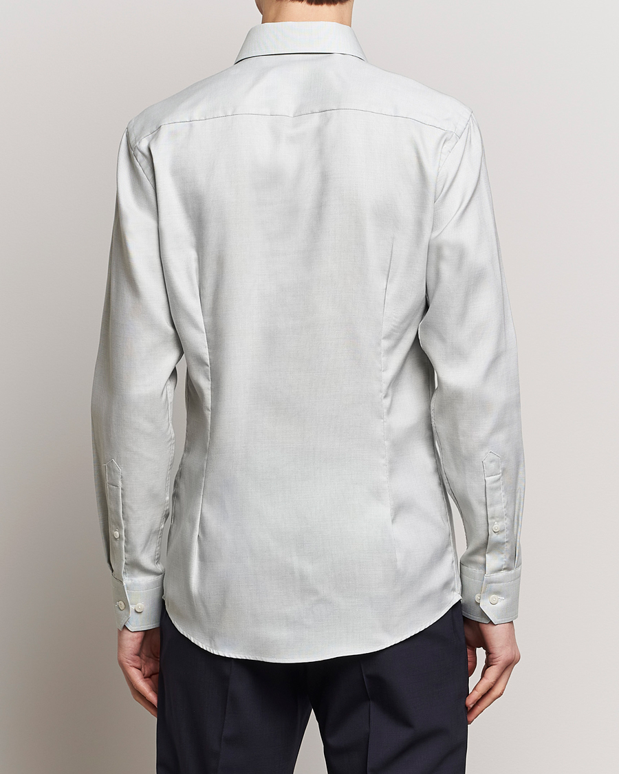 Hombres | Camisas | Eton | Slim Fit Twill Shirt Mid Green