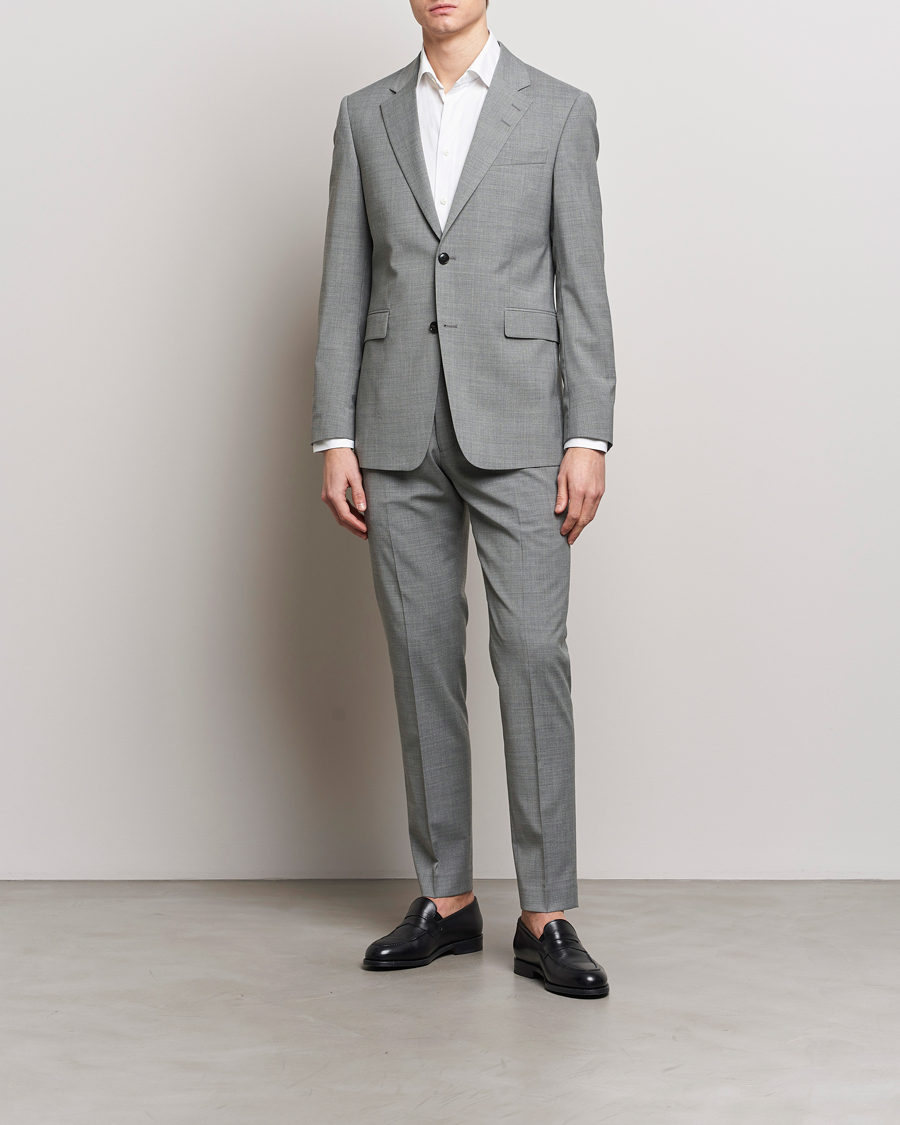 Hombres | Blazers | Tiger of Sweden | Justin Wool Travel Suit Blazer Grey Melange
