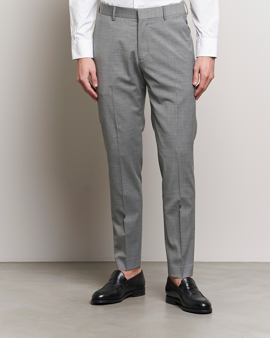 Hombres | Pantalones de traje | Tiger of Sweden | Tenuta Wool Travel Suit Trousers Grey Melange