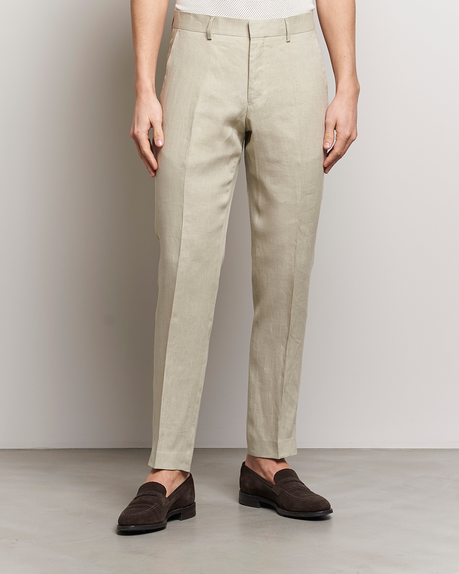 Hombres | Pantalones de lino | Tiger of Sweden | Tenuta Linen Suit Trousers Dawn Misty