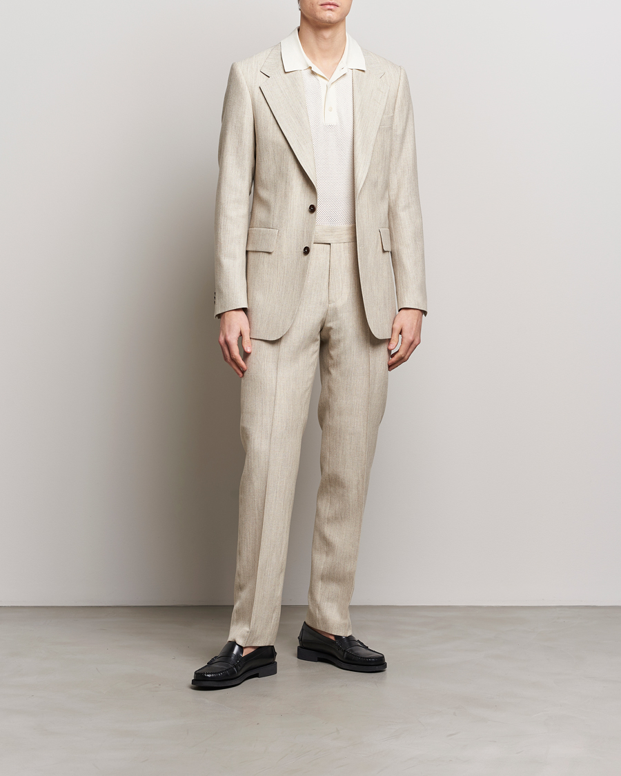 Hombres | Blazers | Tiger of Sweden | Jon Wool/Linen Canvas Blazer Natural White