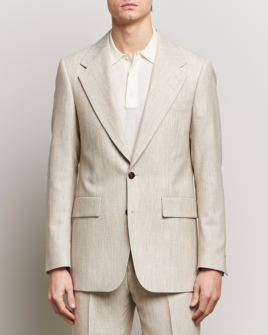 Hombres | Blazers | Tiger of Sweden | Jon Wool/Linen Canvas Blazer Natural White