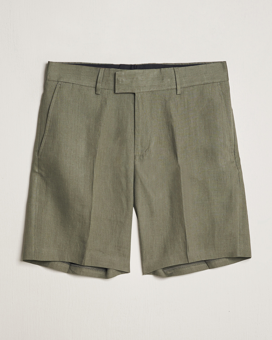 Hombres | Pantalones cortos | Tiger of Sweden | Thiago Linen Shorts Thyme