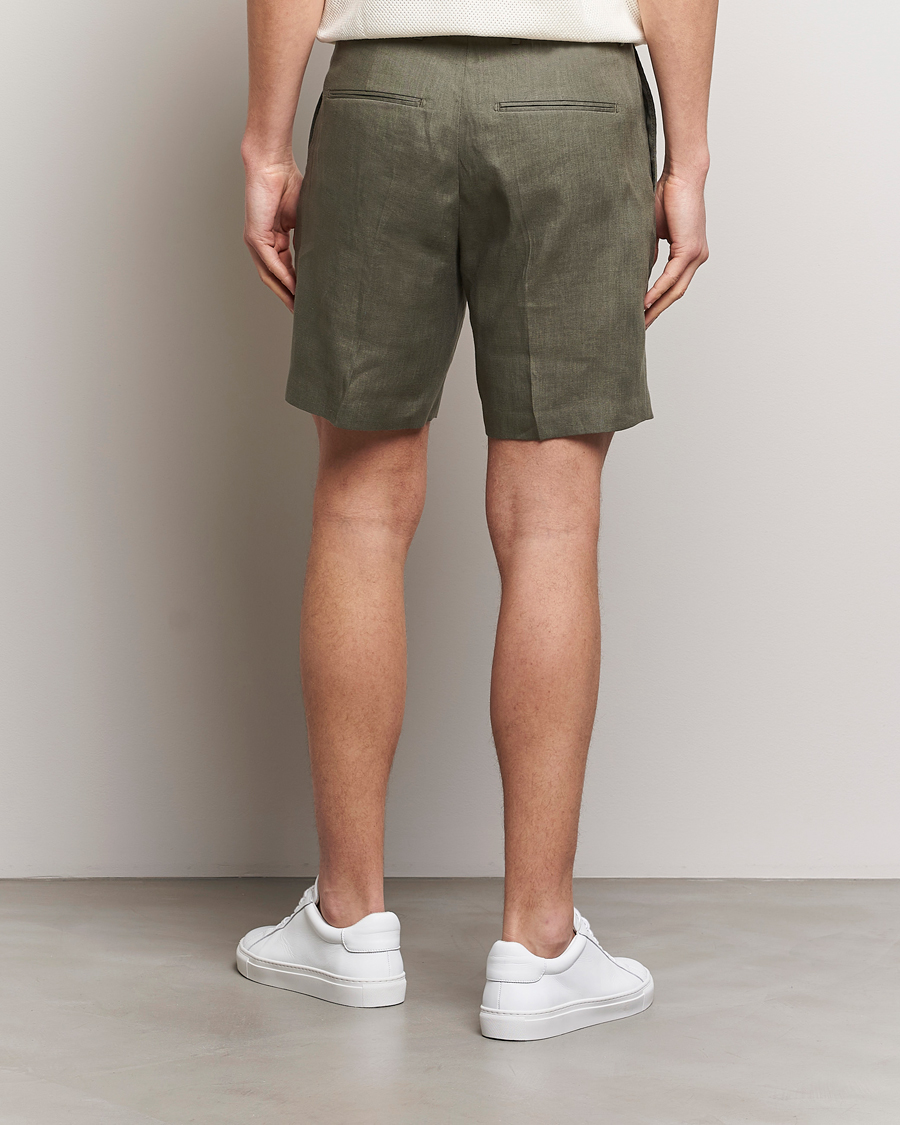 Hombres | Pantalones cortos | Tiger of Sweden | Thiago Linen Shorts Thyme