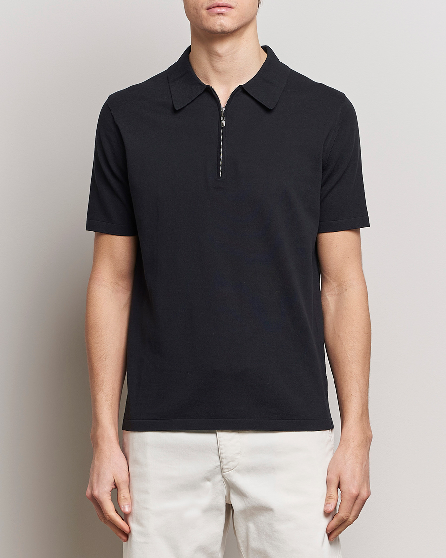 Hombres | Polos | Tiger of Sweden | Orbit Knitted Cotton Polo Dark Sailing