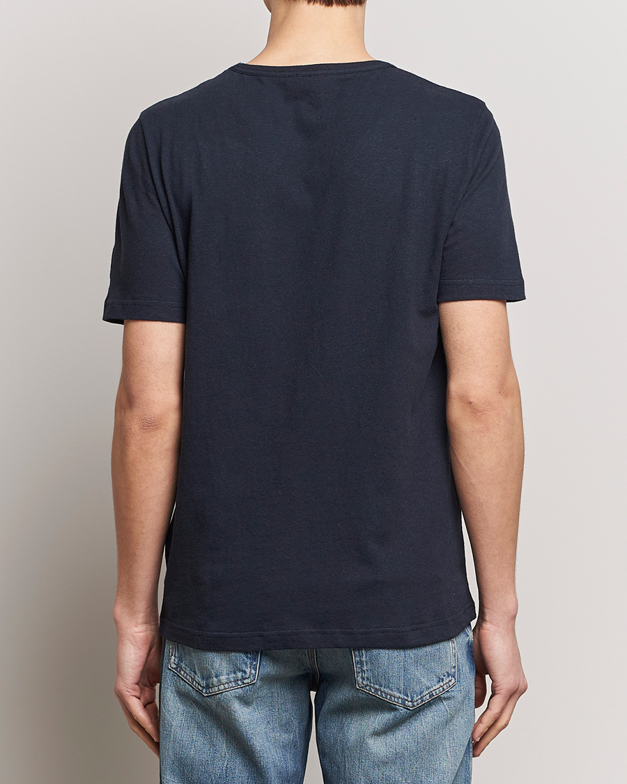 Hombres | Camisetas | Tiger of Sweden | Olaf Cotton/Linen Crew Neck T-Shirt Light Ink