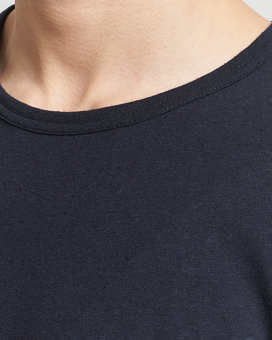 Hombres | Camisetas | Tiger of Sweden | Olaf Cotton/Linen Crew Neck T-Shirt Light Ink