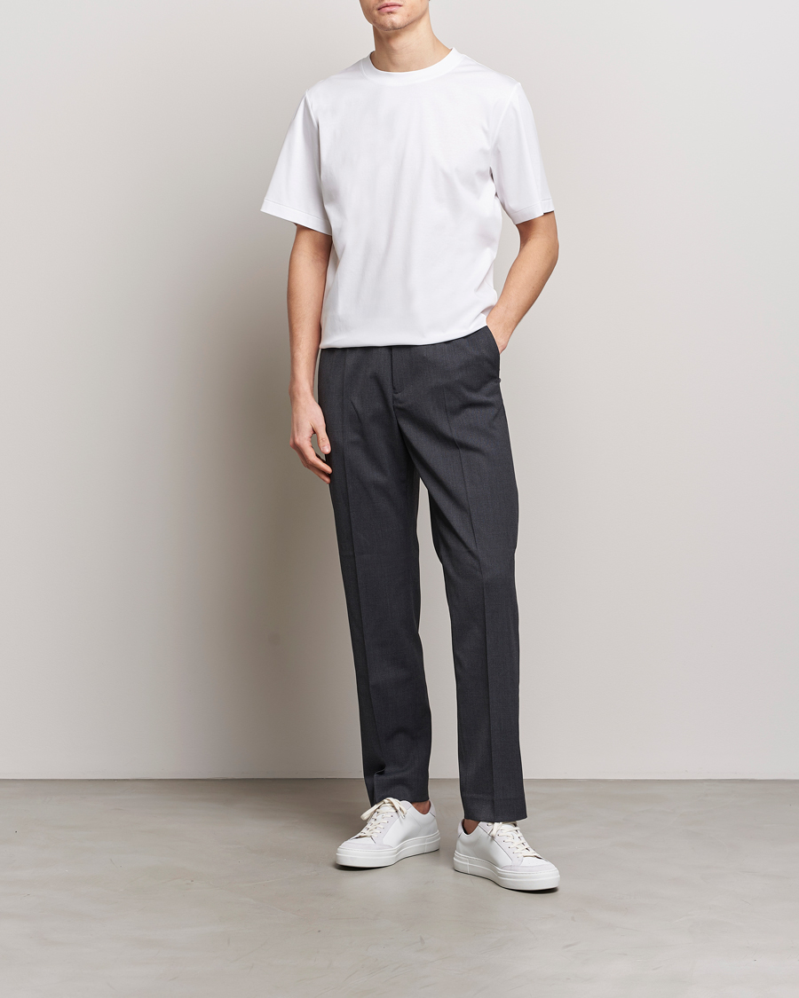 Hombres | Camisetas | Tiger of Sweden | Mercerized Cotton Crew Neck T-Shirt Pure White