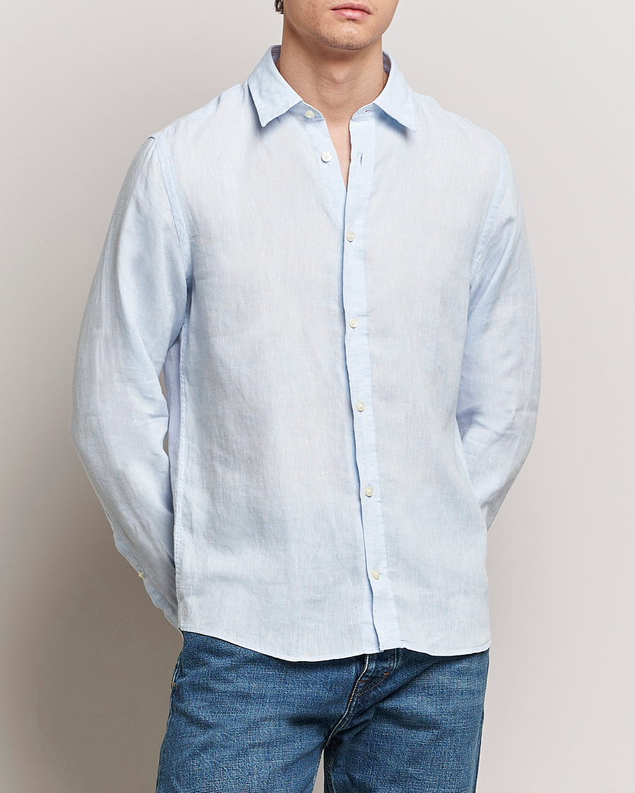 Hombres | Camisas | Tiger of Sweden | Spenser Linen Shirt Light Blue