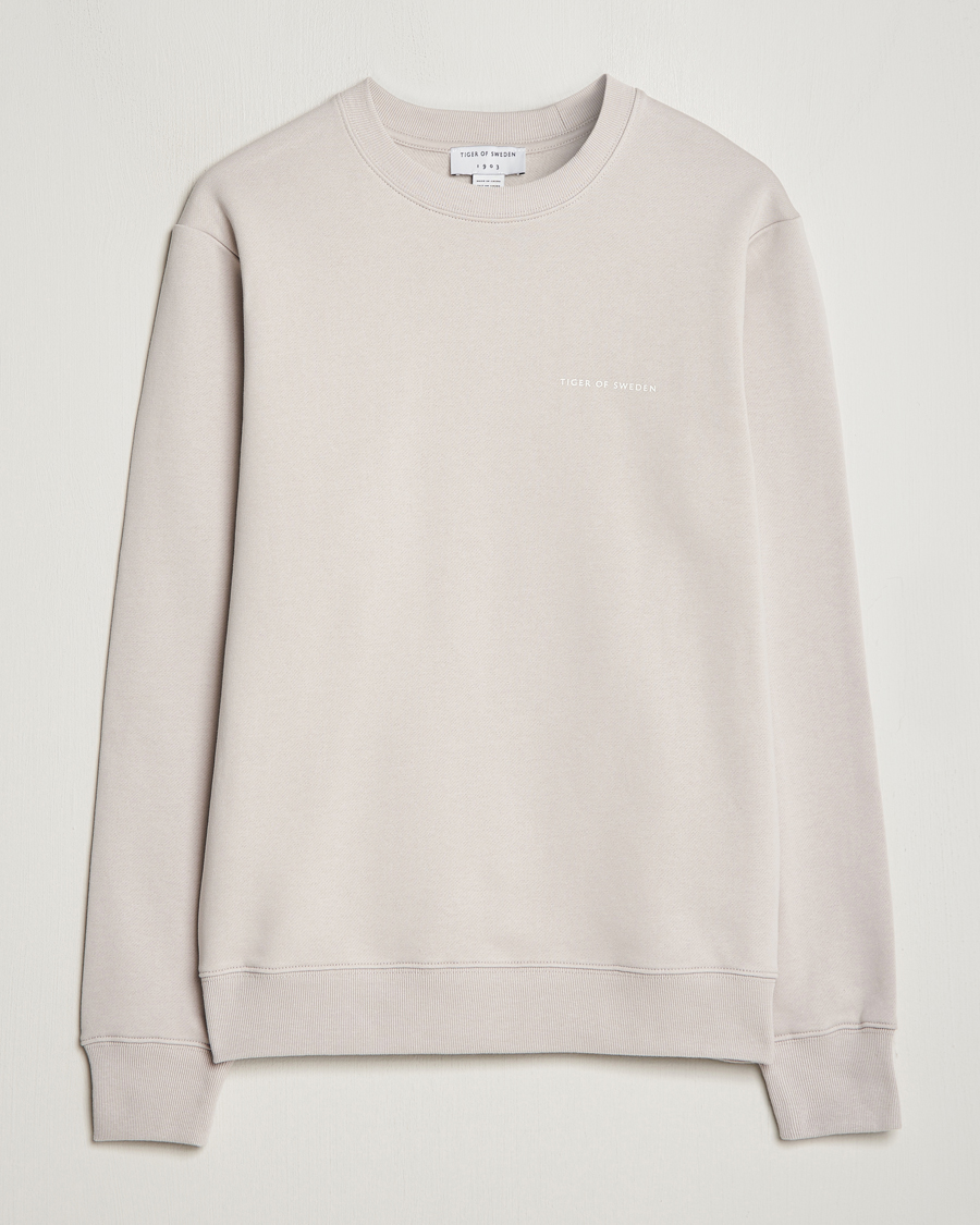 Hombres | Jerséis y prendas de punto | Tiger of Sweden | Emerson Crew Neck Sweatshirt Grey Sand