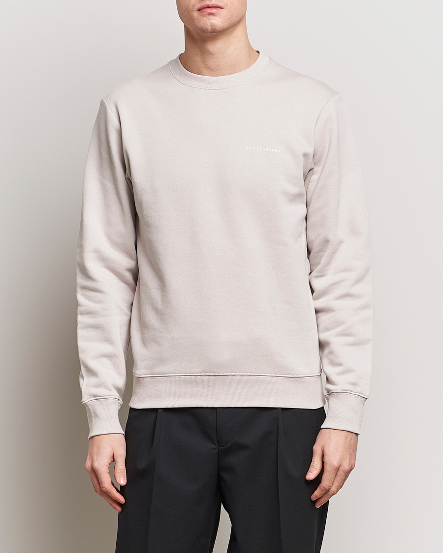 Hombres | Jerséis y prendas de punto | Tiger of Sweden | Emerson Crew Neck Sweatshirt Grey Sand