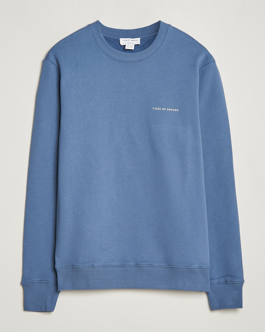 Hombres | Jerséis y prendas de punto | Tiger of Sweden | Emerson Crew Neck Sweatshirt Thunder Blue