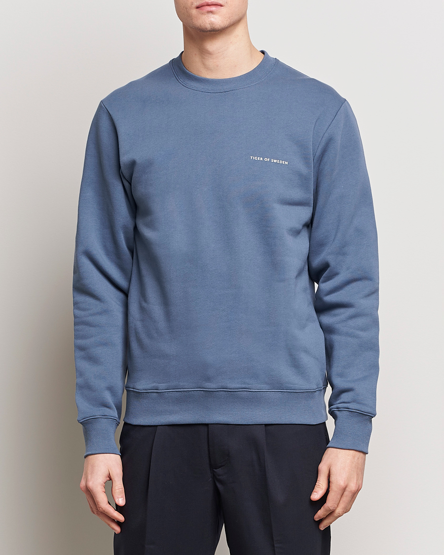Hombres | Jerséis y prendas de punto | Tiger of Sweden | Emerson Crew Neck Sweatshirt Thunder Blue