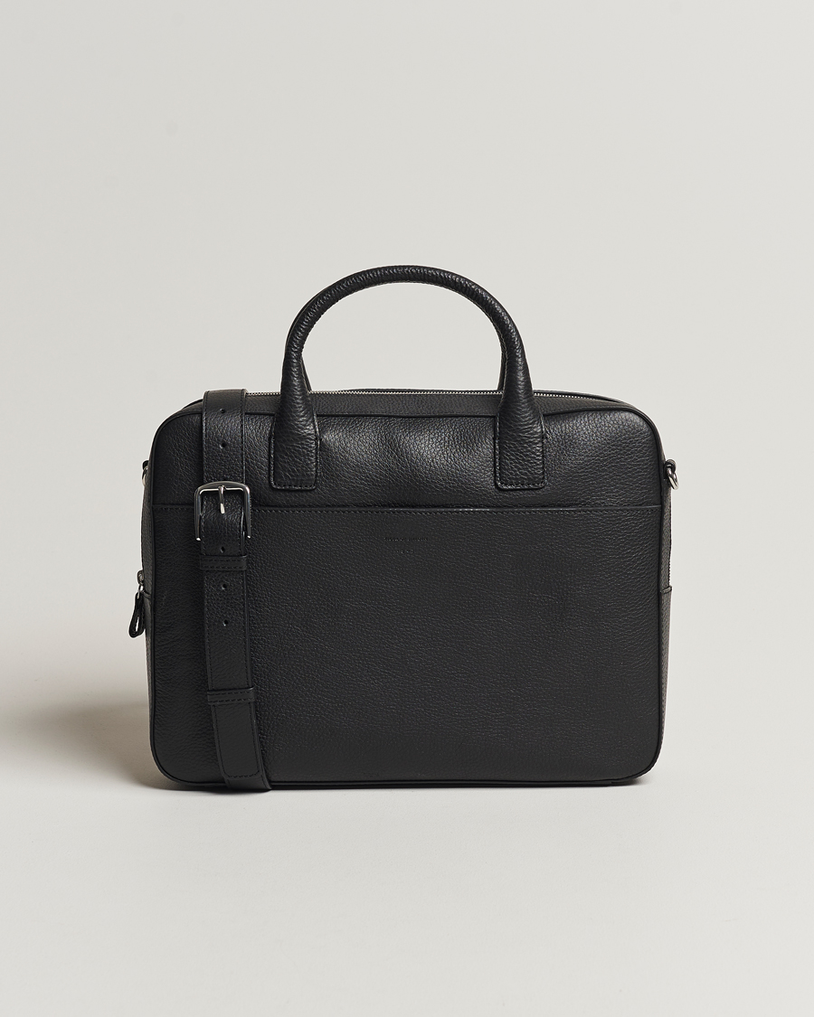 Hombres | Tiger of Sweden Capa Grained Leather Briefcase Black | Tiger of Sweden | Capa Grained Leather Briefcase Black