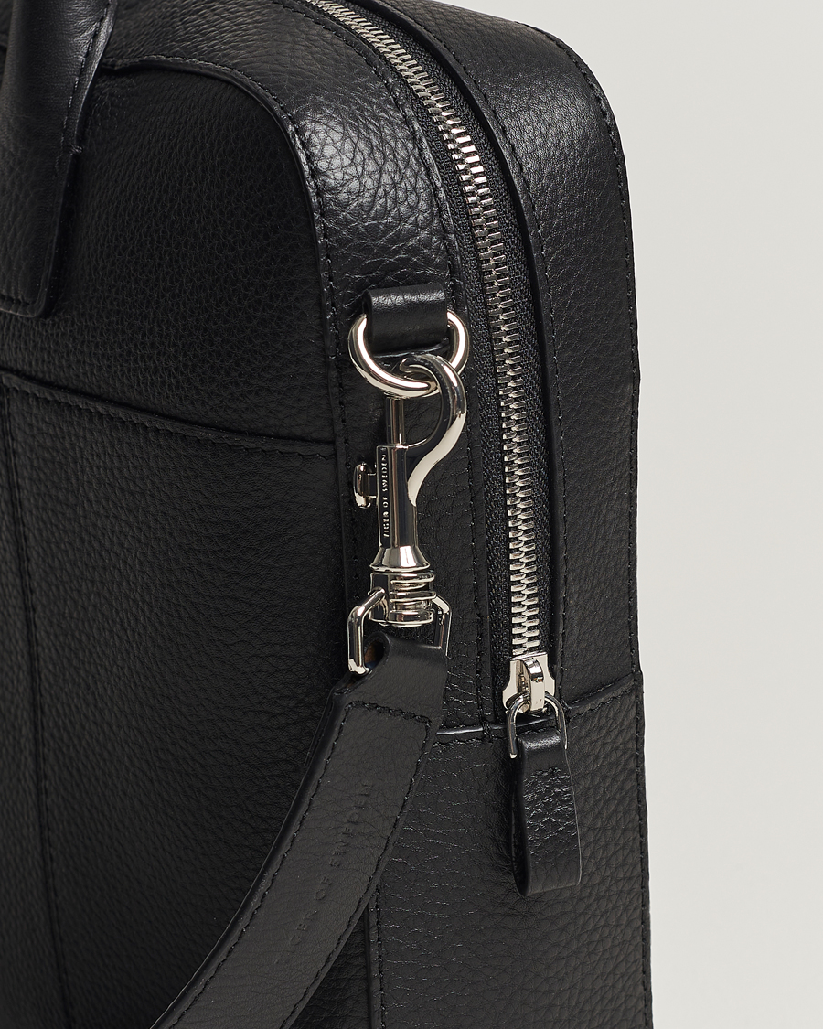 Hombres | Tiger of Sweden Capa Grained Leather Briefcase Black | Tiger of Sweden | Capa Grained Leather Briefcase Black